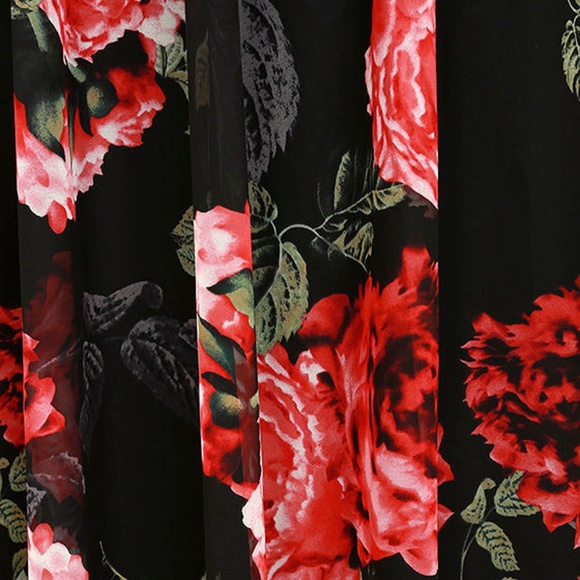 Lulus Black Floral Print Maxi Dress - Picture 6 of 8